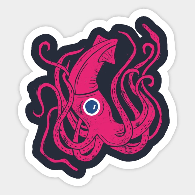 Giant Squid Sticker by Jackie Hurd